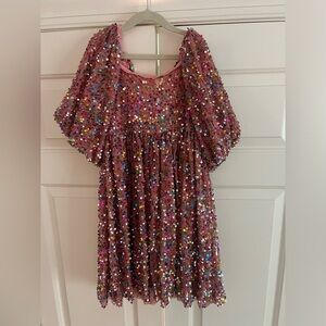 Lola + the Boys Strawberry Birthday Cake Sequin dress
